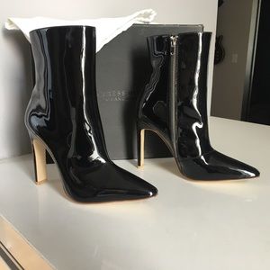 Topshop - black patent leather bootie